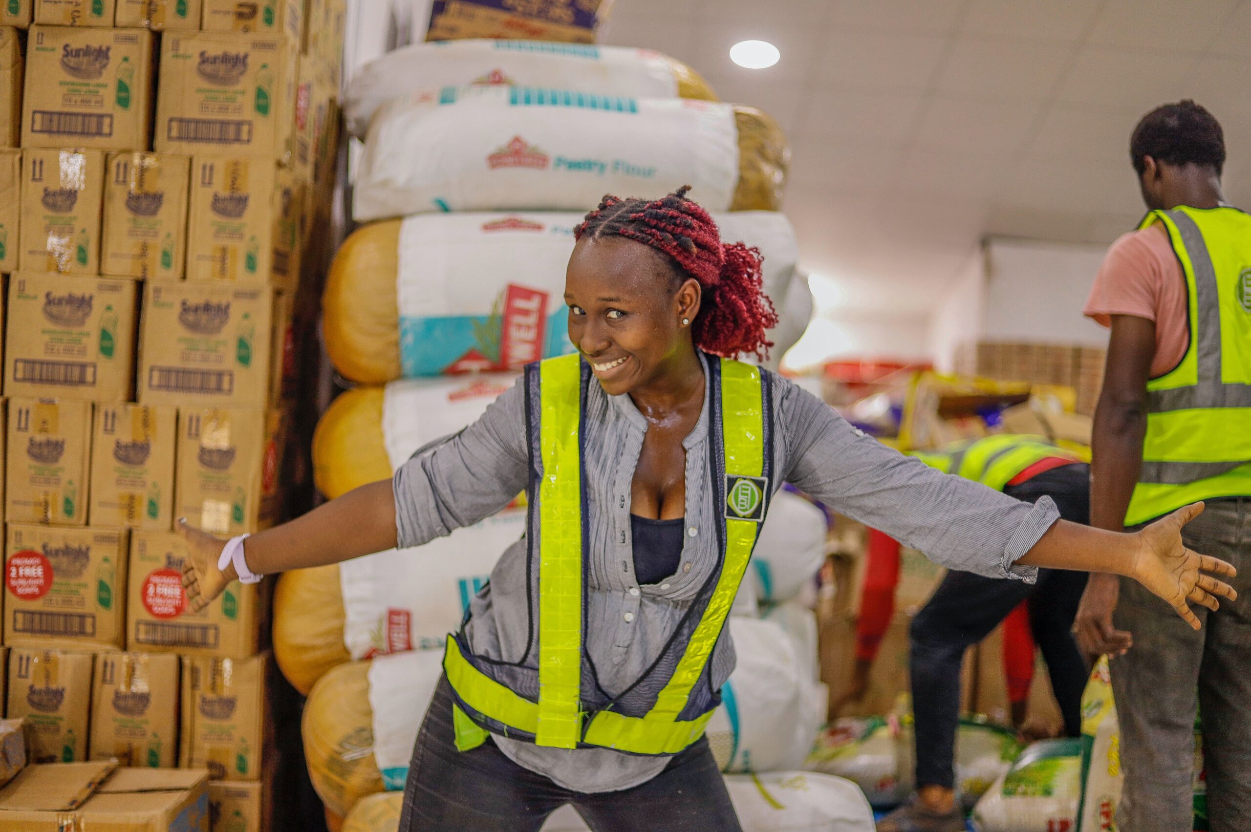 a warehouse associate enjoying their job