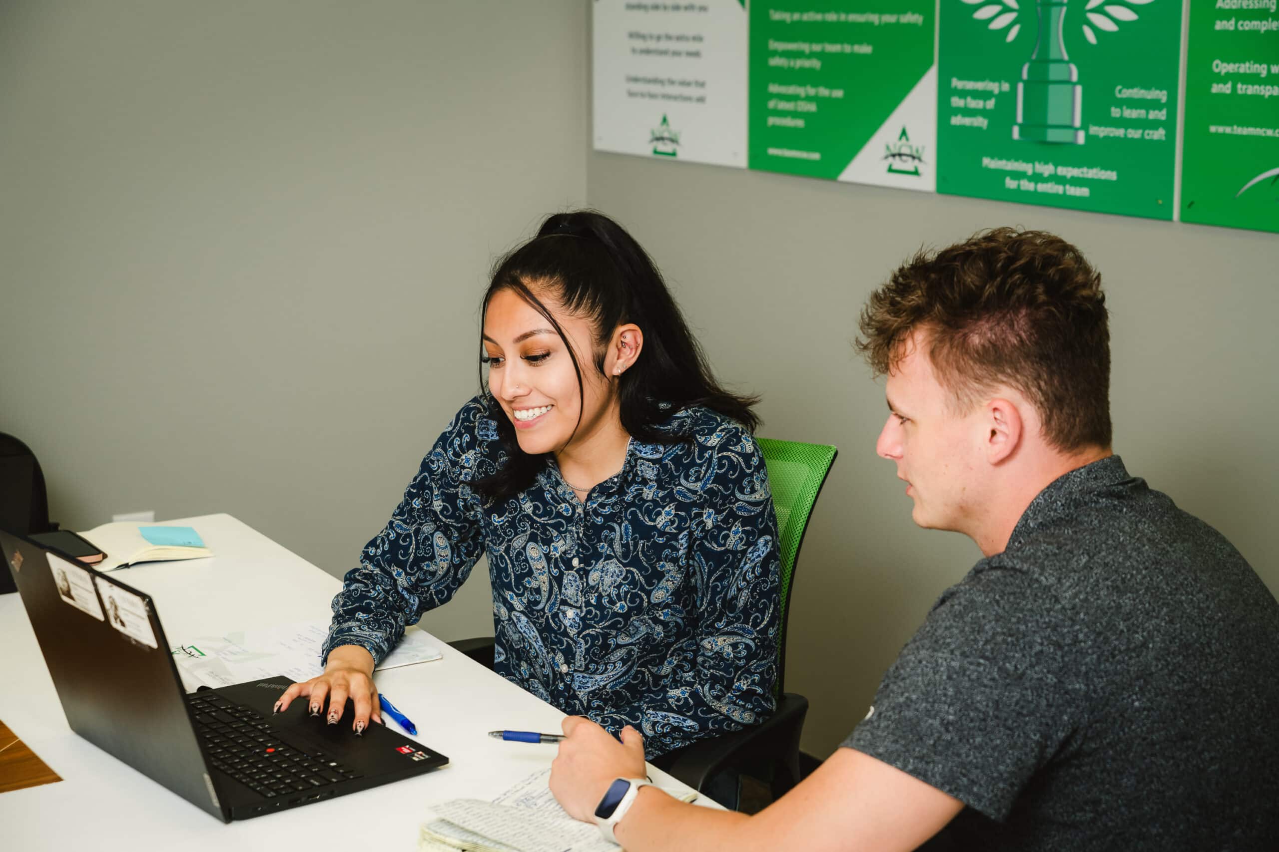 A hiring manager reviews the resume for a warehouse candidate