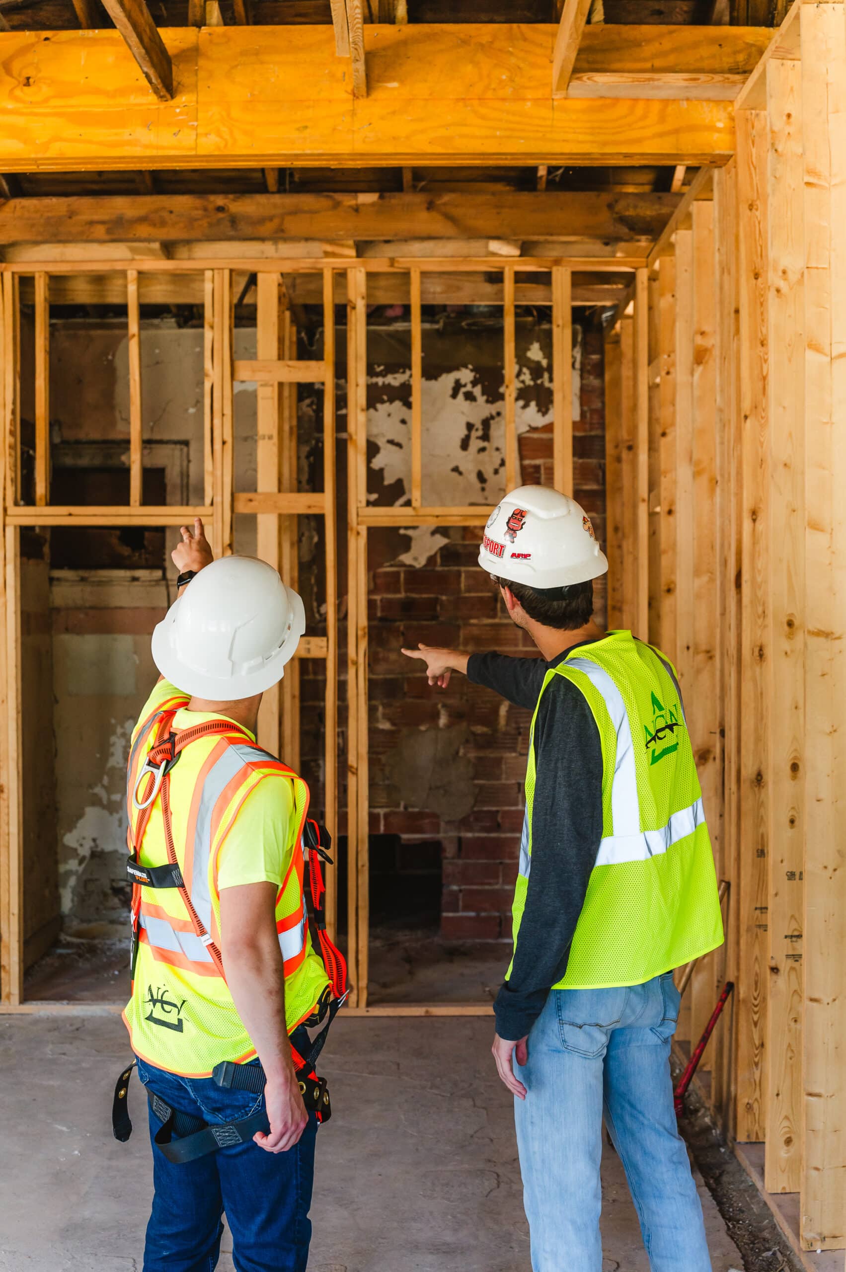 A construction project engineer coordinates on a job site